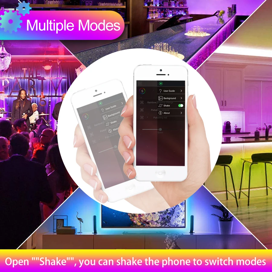 Bluetooth 5V USB Luci di striscia LED 5M TV Retroilluminazione Bar Sala giochi Decorazioni per feste SMD5050 Nastro flessibile RGB Diodo Nastro Ritmo musicale