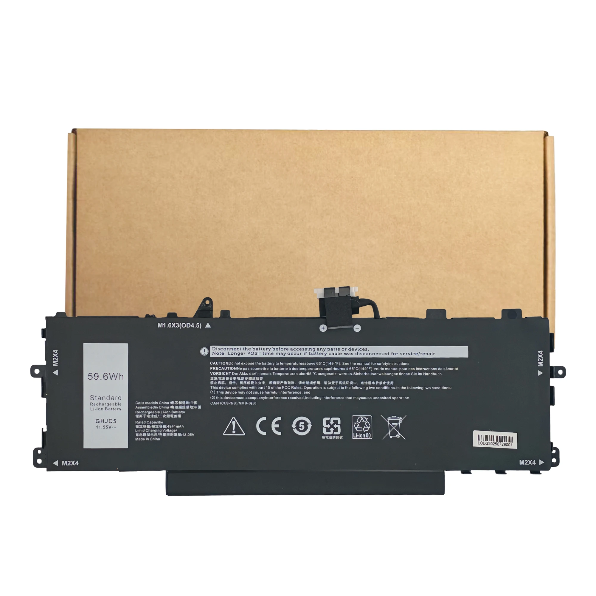 

New GHJC5 59.6Wh Laptop Battery for Latitude 9420 2-in-1 Series 31CP5/81/71 laptop battery