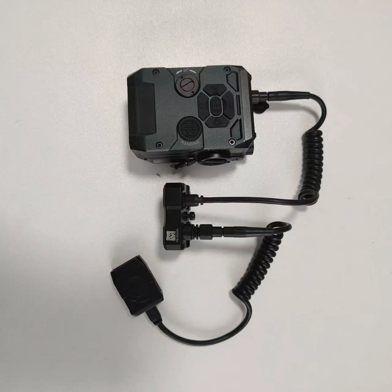 

Laser rangefinder with wired or bluetooth control and ballistic calculation.