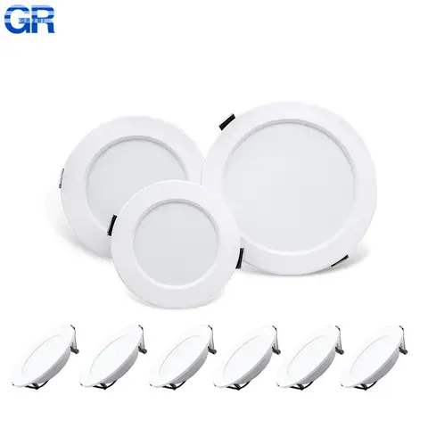 2-8pcs Recessed Ultra-thin LED Downlight DC12V 24V AC110V-240V Ceiling Lamp Warm Cold White Indoor 5W 9W 12W 15W 18W Lighting