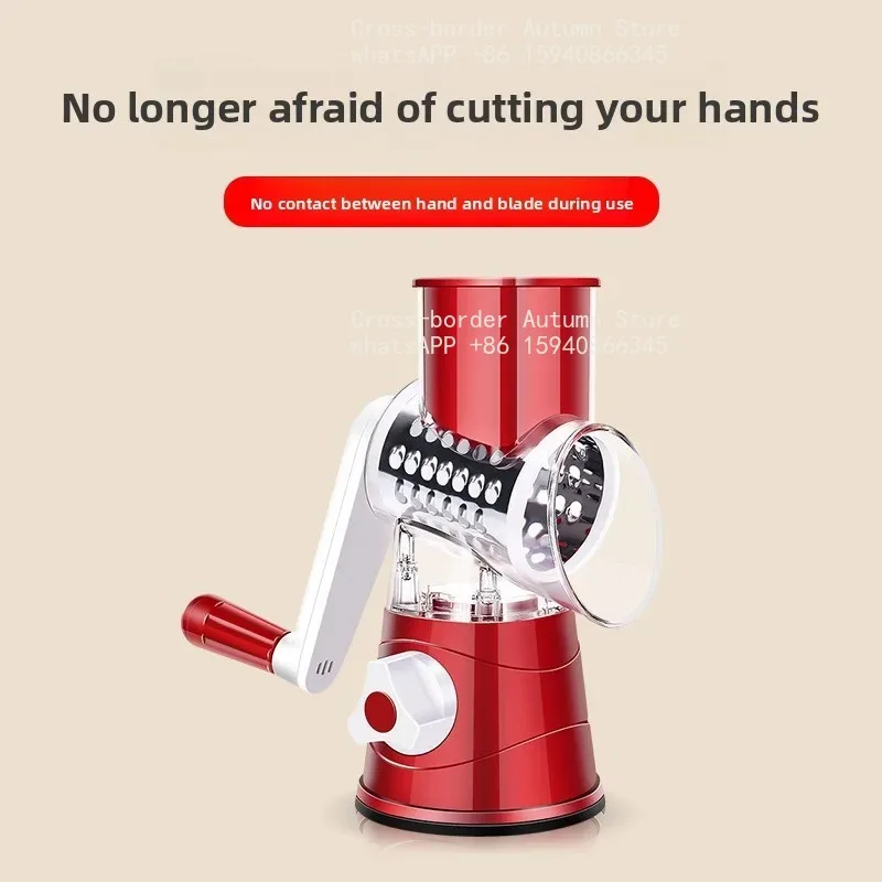 Multifunctional vegetable cutter hand-cranked rotate grater three-in-one roller vegetable cutter vertical