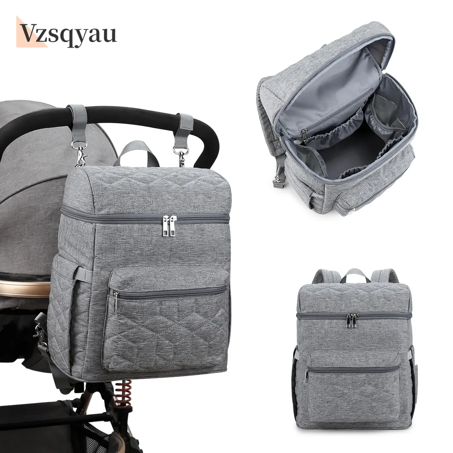 Large Capacity Waterproof Big Opening Multi-pocket Lightweight Mummy Baby Nappy Bag Mommy Baby Diaper Bag Backpack For Stroller
