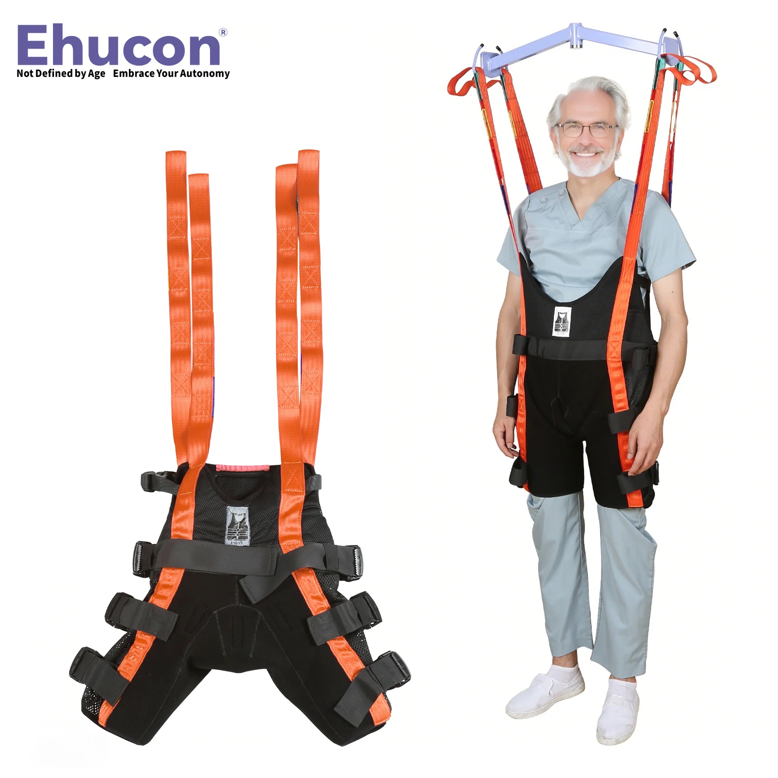 Ehucon Professional Walking Assist Lift Sling Hoist Ambulating Training Washable Stand Support Sling SWL 500lbs, Rehabilitation