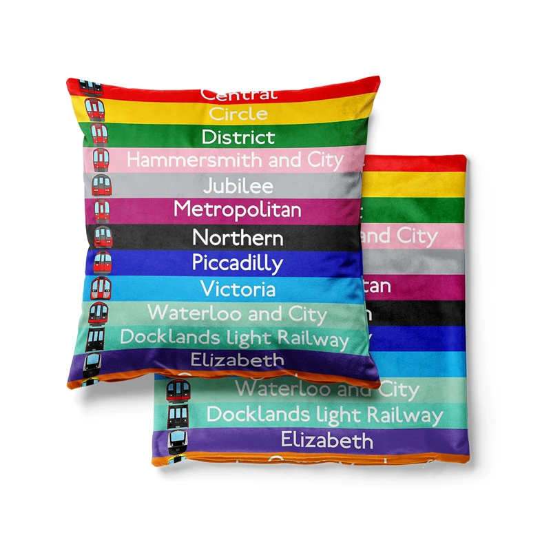 Gaslight Gatekeep Girlboss London Subway Lines Throw Pillow Covers Cushion Cases Pillowcases for Sofa 45cm x 45cm