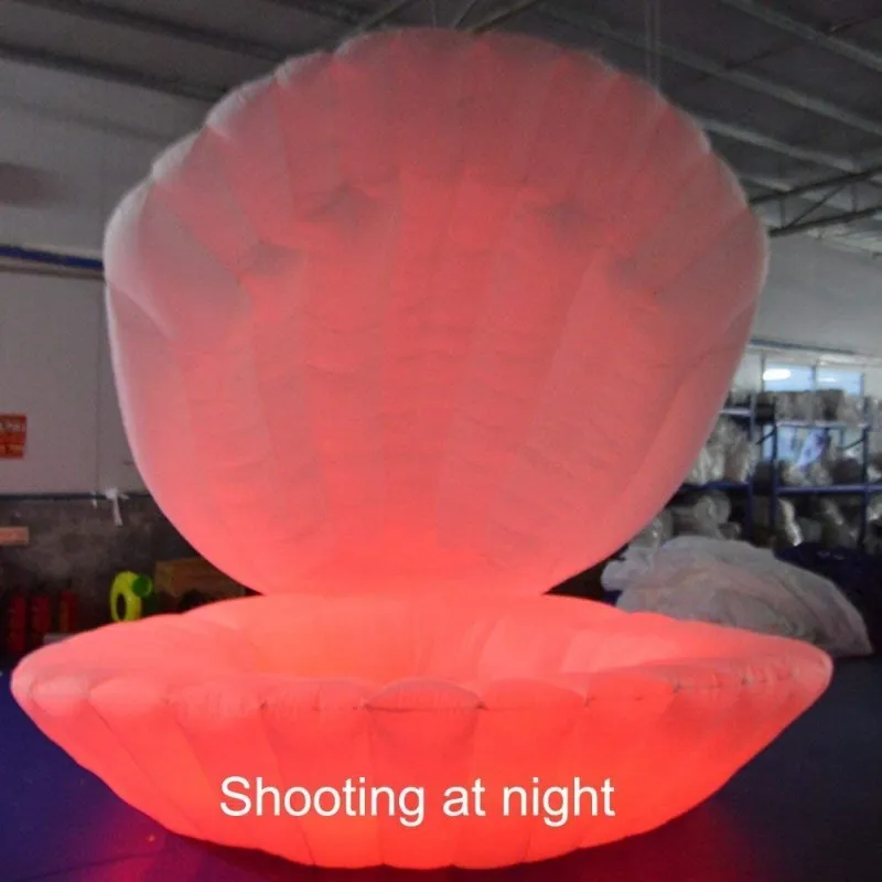 SAYOK Inflatable Advertising Shell Model Giant Advertising LED Seashell Dome Model with Air Blower for Wedding Party Decor