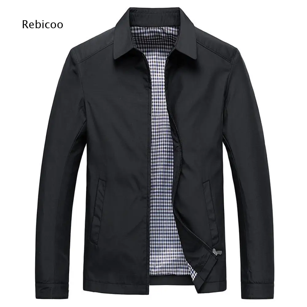 Lapel Collar Zip Closure Jacket For Men Plaid Lined Outerwear Side Pockets For Daily Matching And Multi Scenario Outdoor Uses