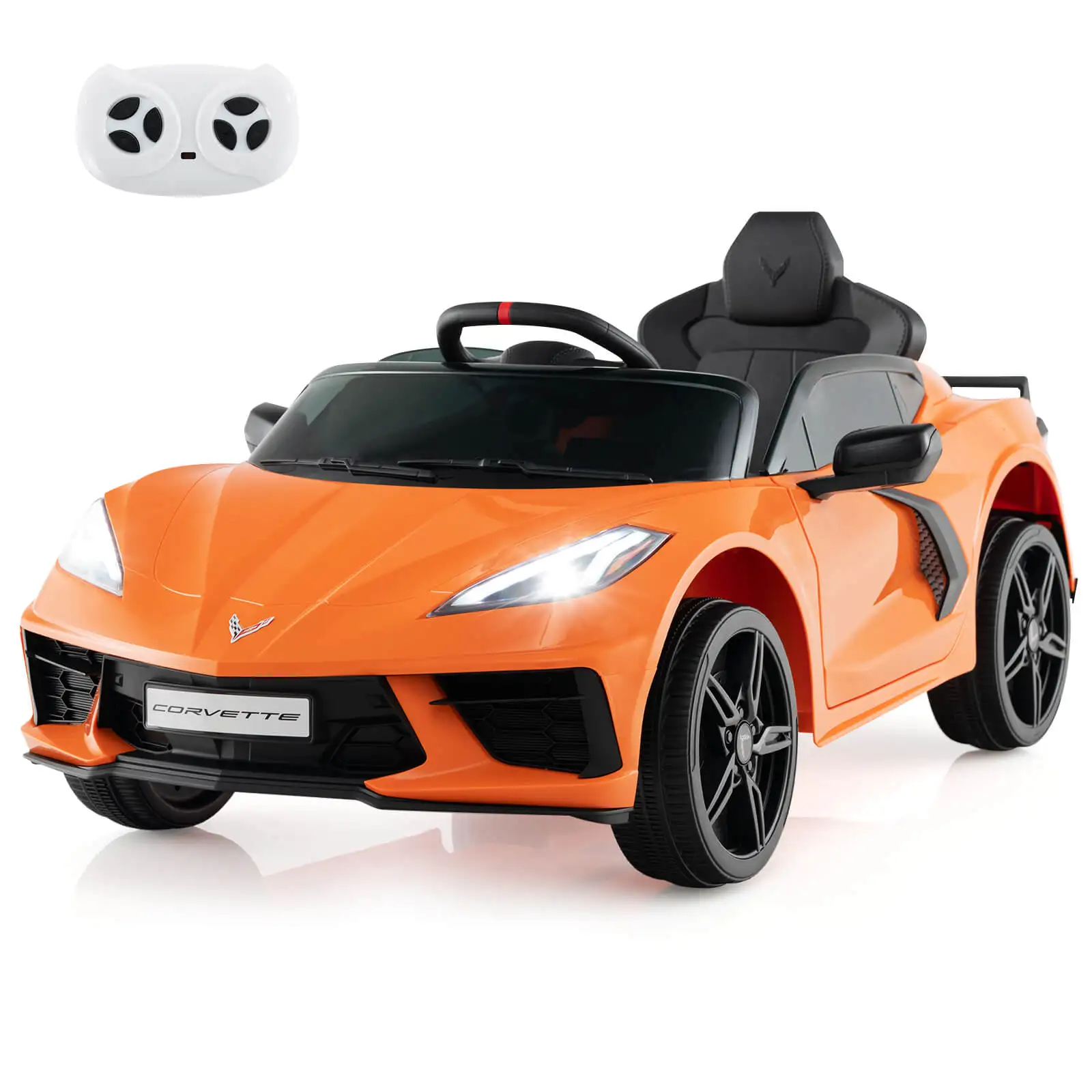 Coche eléctrico para niños, luces de conexión inalámbrica con Control remoto, 12V