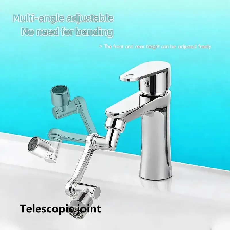 Universal ABS Faucet Aerator with Splash Filter Rotation Extender Dual Mode Water Outlet Kitchen Washbasin Bubbler Nozzle