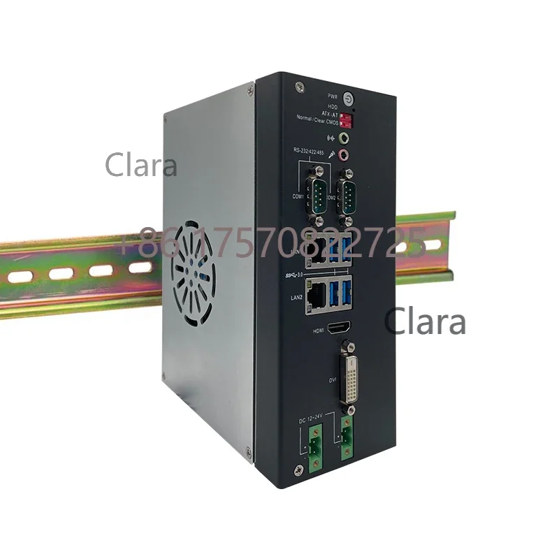 Fanless Compact Din Rail  Embedded IPC  industrial computer  H110 C  set  Support      LGA 1151 6 / 7 / 8 / 9th CPU   12V/24