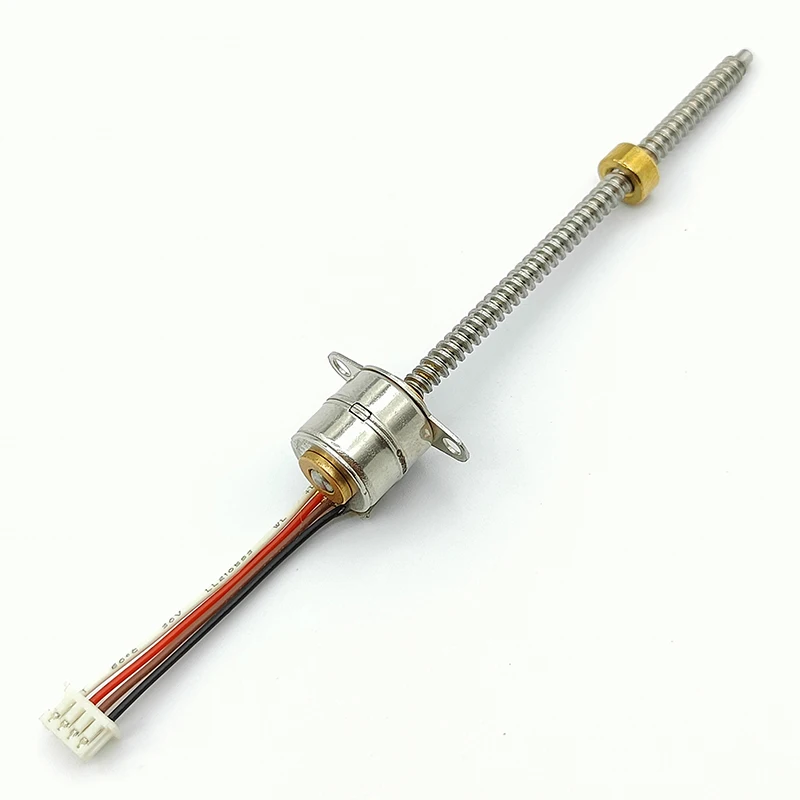 50mm Stroke Mini 10mm Precision Linear Stepper Motor DC 5V 2-Phase 4-Wire Stepping Motor Long Lead Screw Rod Slider Moving Nut