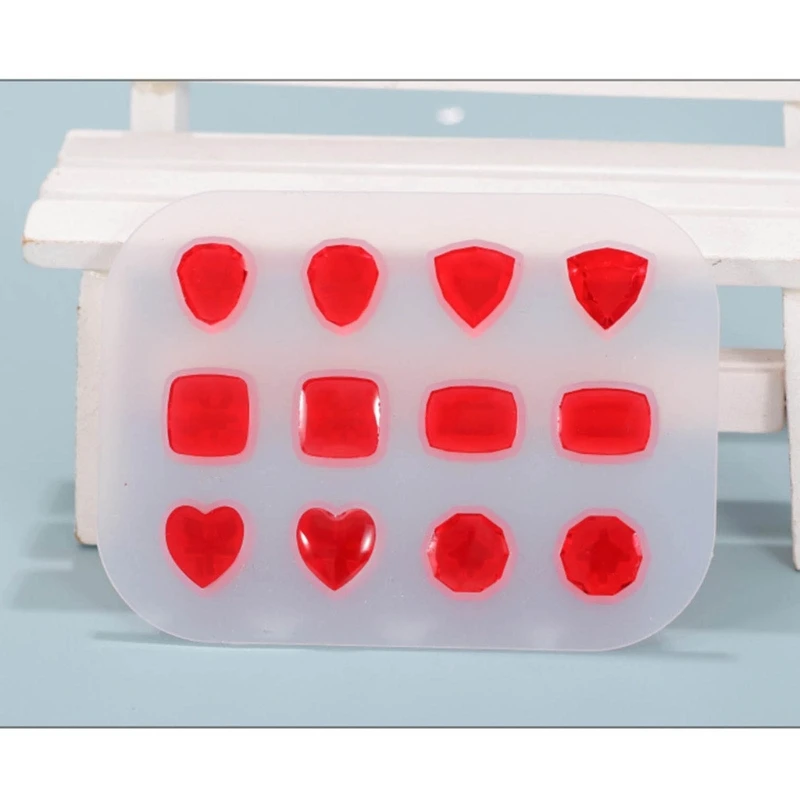 Ear Studs Resin Mold For DIY Mini Heart Shaped Gem Ear Stud Decoration Earrings Silicone Mold UV Epoxy Resin Jewelry Making Tool