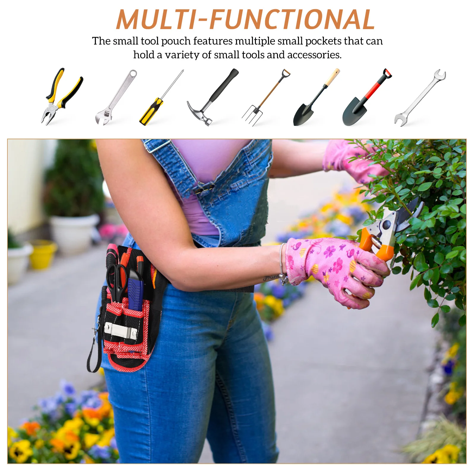 

Large Capacity Tool Pouch Electrician Utility Pouch Organizer Multi Pocket Belt Mount Heavy Duty Polyester Tools Bag For