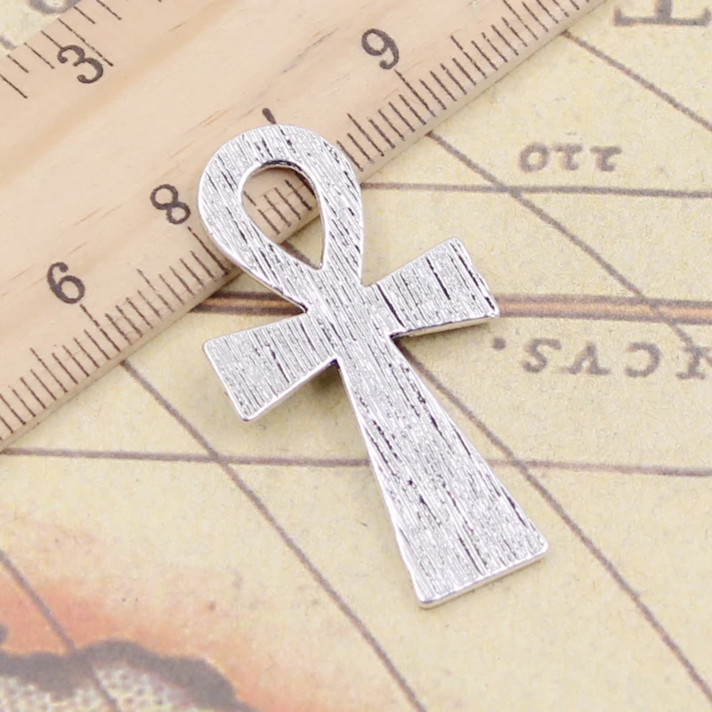 10pcs Charms Egyptian Ankh Life Symbol Anka Cross 39x21mm Tibetan Silver Color Pendant Antique Jewelry Making DIY Handmade Craft