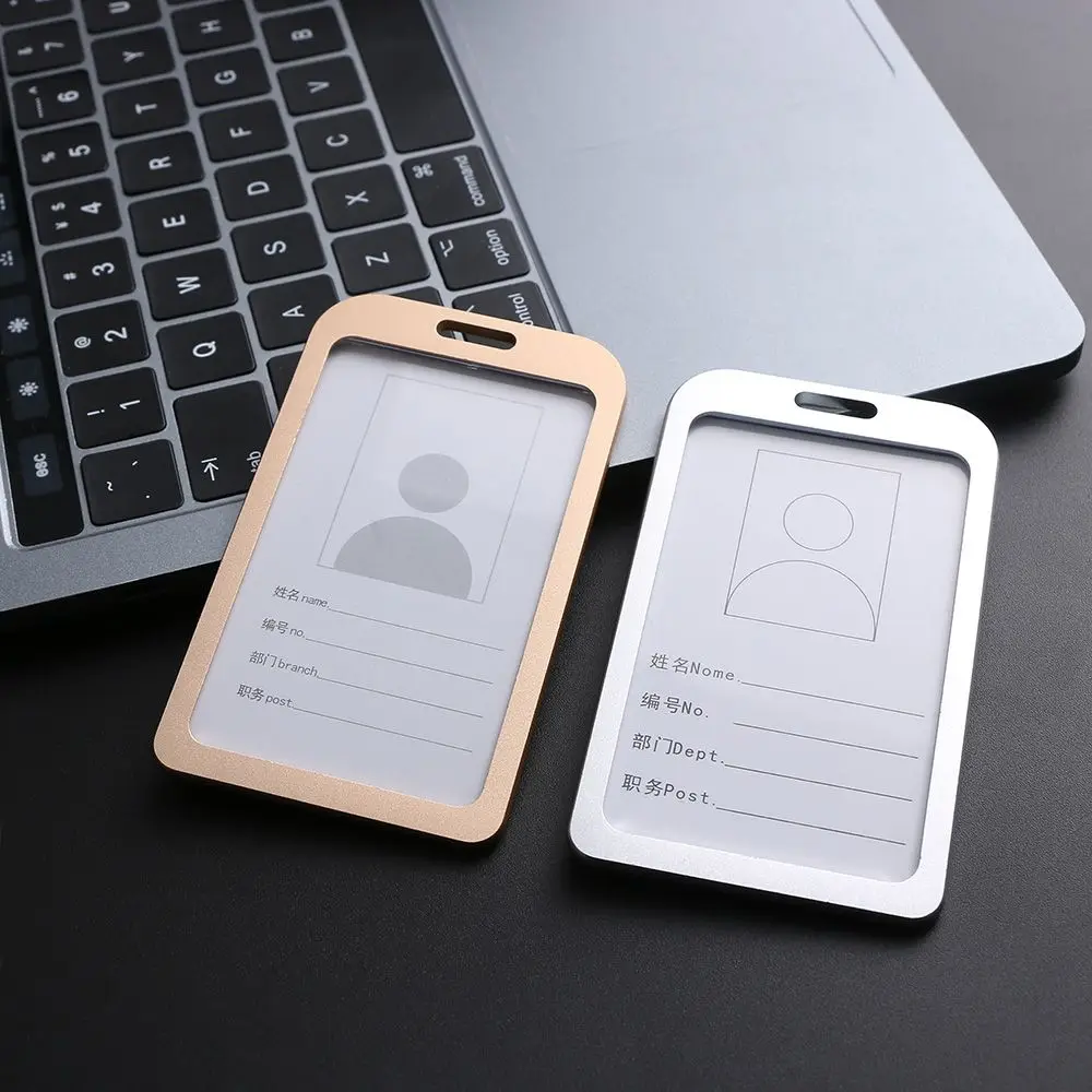 New Vertical Office School Name Card ID Business Case Work Card Holders Aluminum Alloy