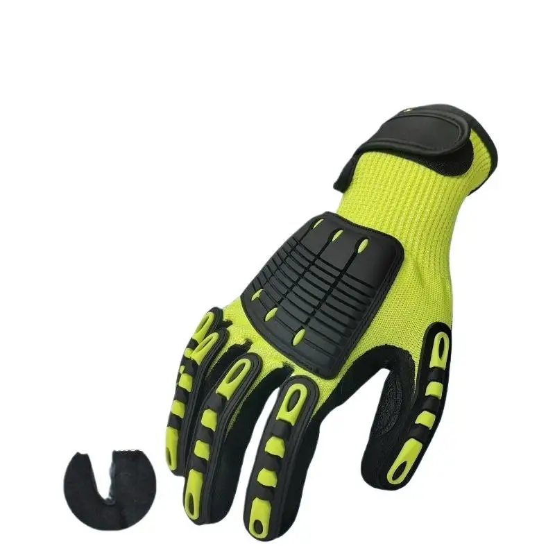 1 Pair Cut & Impact Resistant Heavy Duty Work Gloves Oil-proof With Nitrile Dipped Palm Glove Hand Protection Safety Labor Glove - view 3