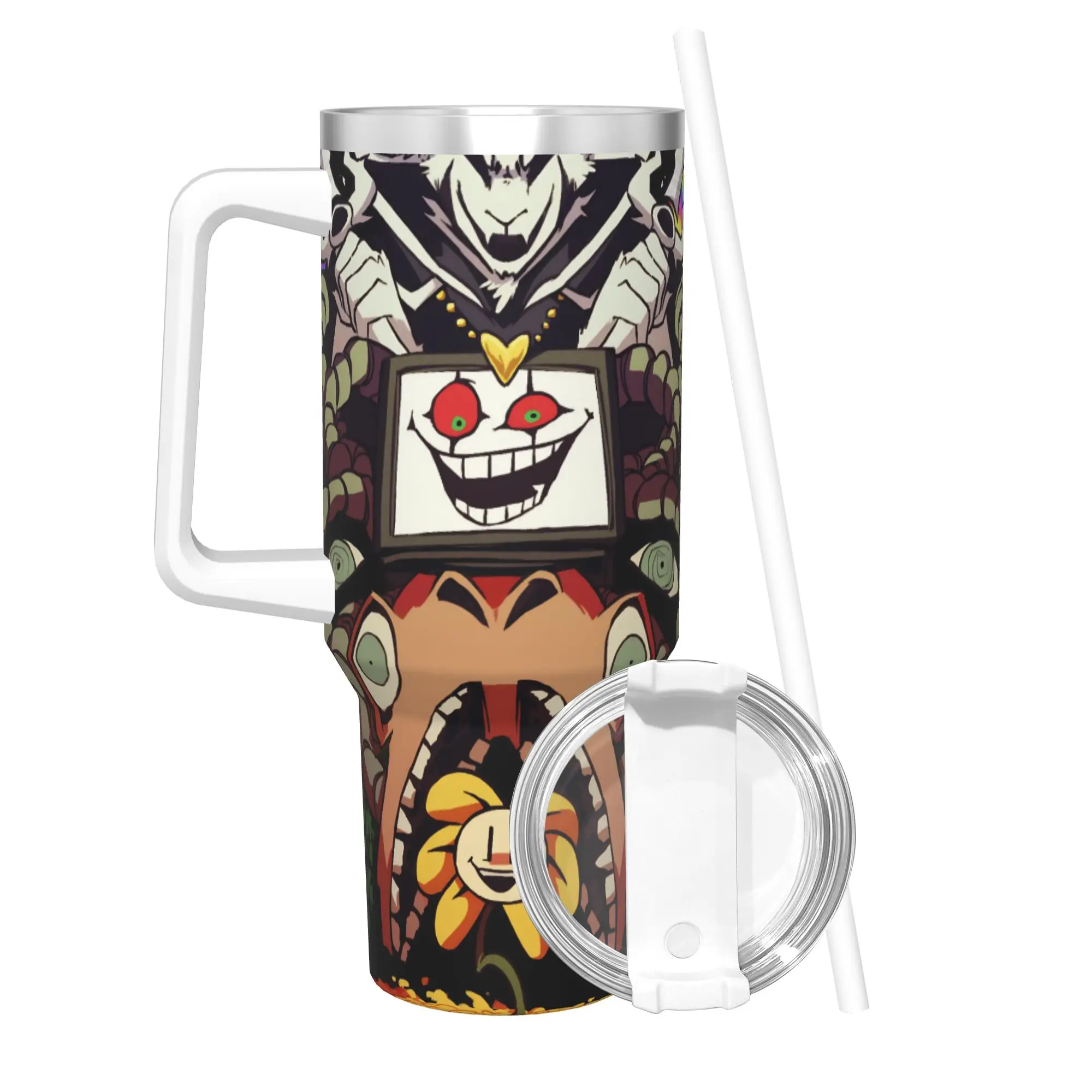 40OZ Stainless Steel Tumbler Game Undertales Thermal Cups Sans Papyrus Insulated Hot Drinks Mugs Cup Travel Water Bottle