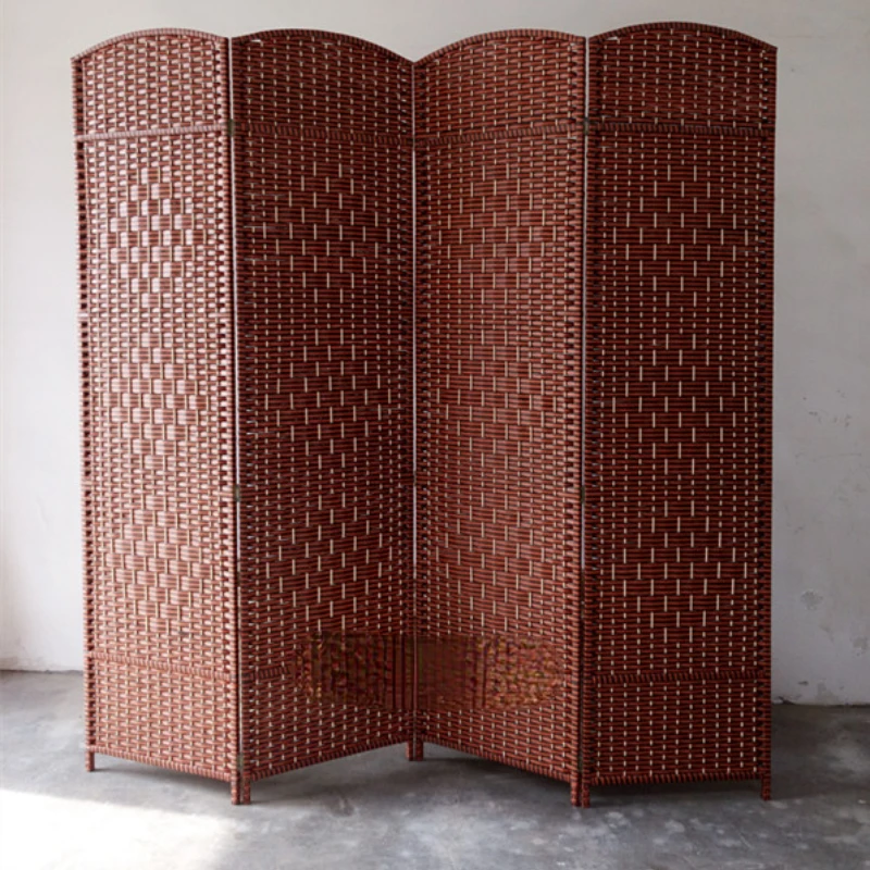 

Chinese Style Handmade Solid Wood Folding Straw Screen