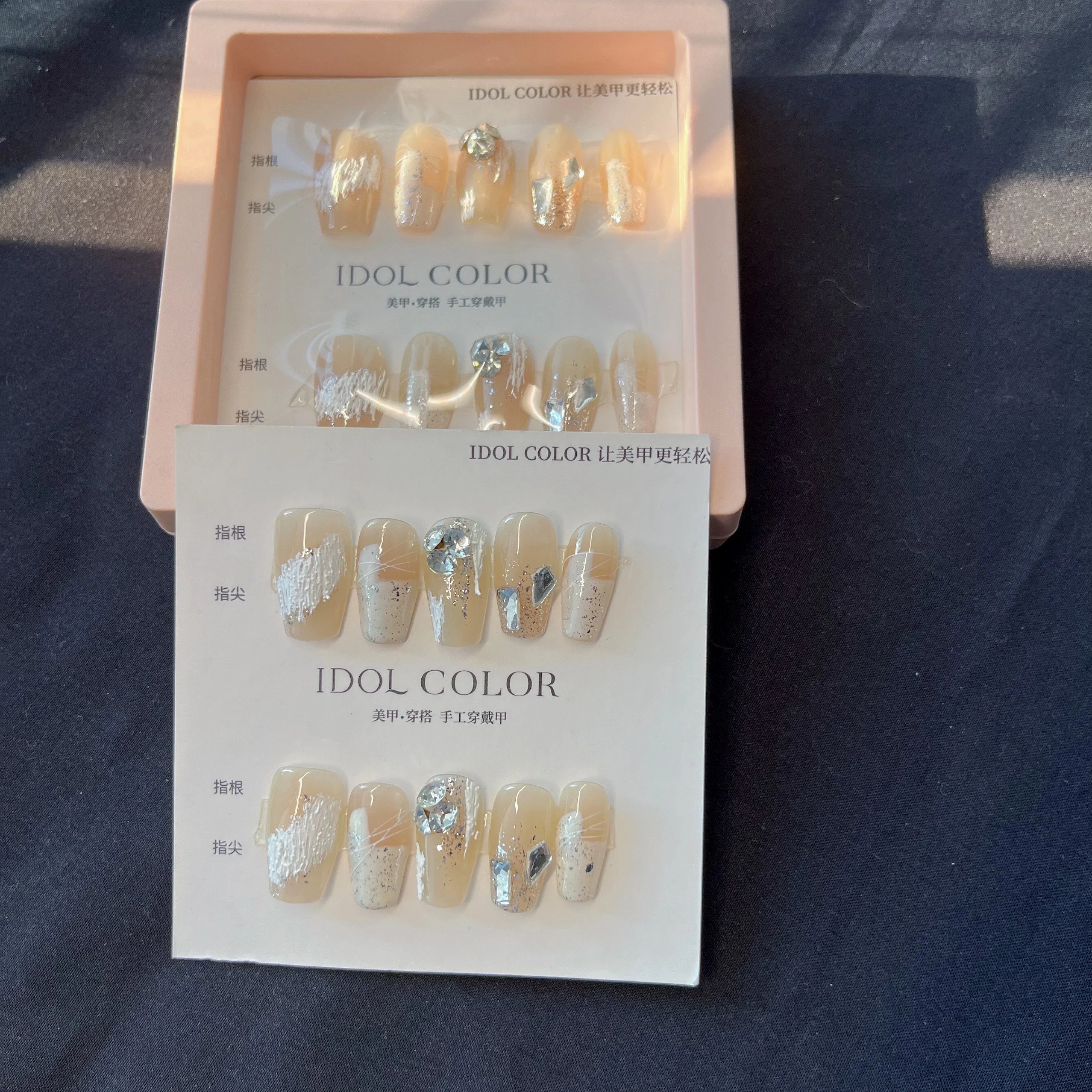 

Накладные ногти ручной работы IDOL, 10 шт., полное покрытие, короткие Типсы для дизайна ногтей