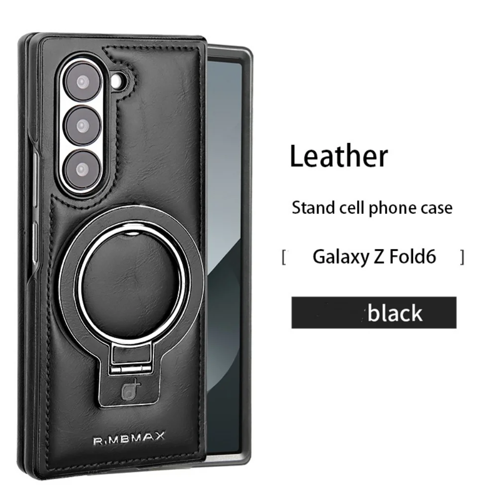 Magnetic Ring Holder Leather Case For Samsung Z Fold8 Ultra Z Fold 8 7 6 5 4 3 For Magsafe Wireless Charging Shockproof Cover