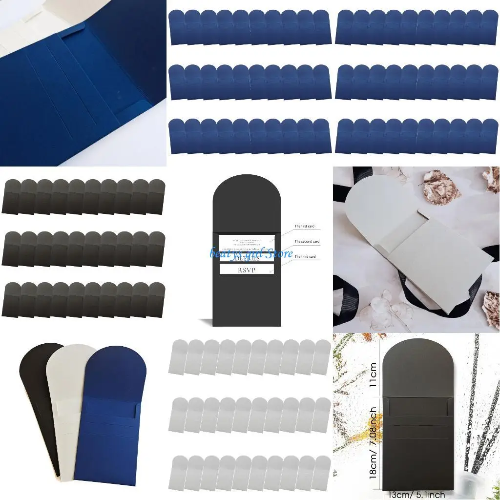 

C7AB 30 шт. переворачивающиеся конверты 5x7 дюймов 300GMS бумажный конверт держатель подарочной карты