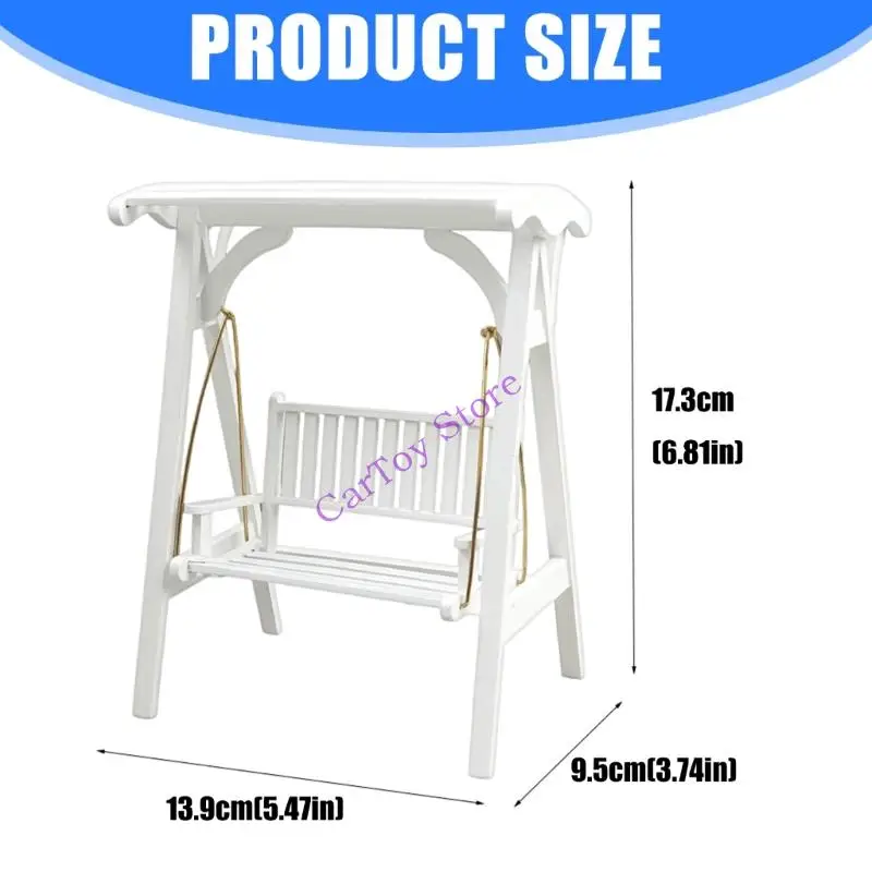 كرسي أرجوحة صغير ذو طابع خشبي واقعي لمساحات اللعب التظاهرية وعروض الرف الزخرفية