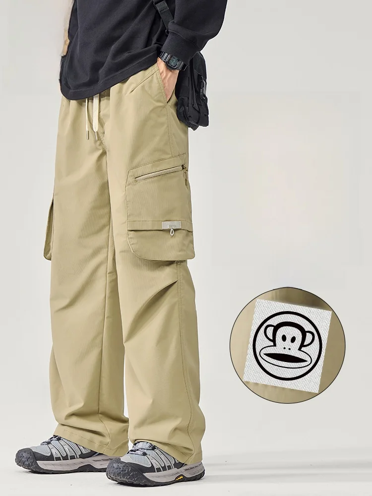 

Мужские повседневные брюки Paul Frank American Style: широкие, прямые, из полиэстера, весенние, модные, универсальные