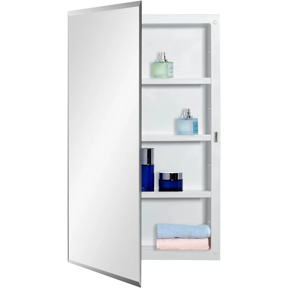 

Plastic Medicine Cabinet with Mirror 16x26 Inch Surface or Recessed Mount