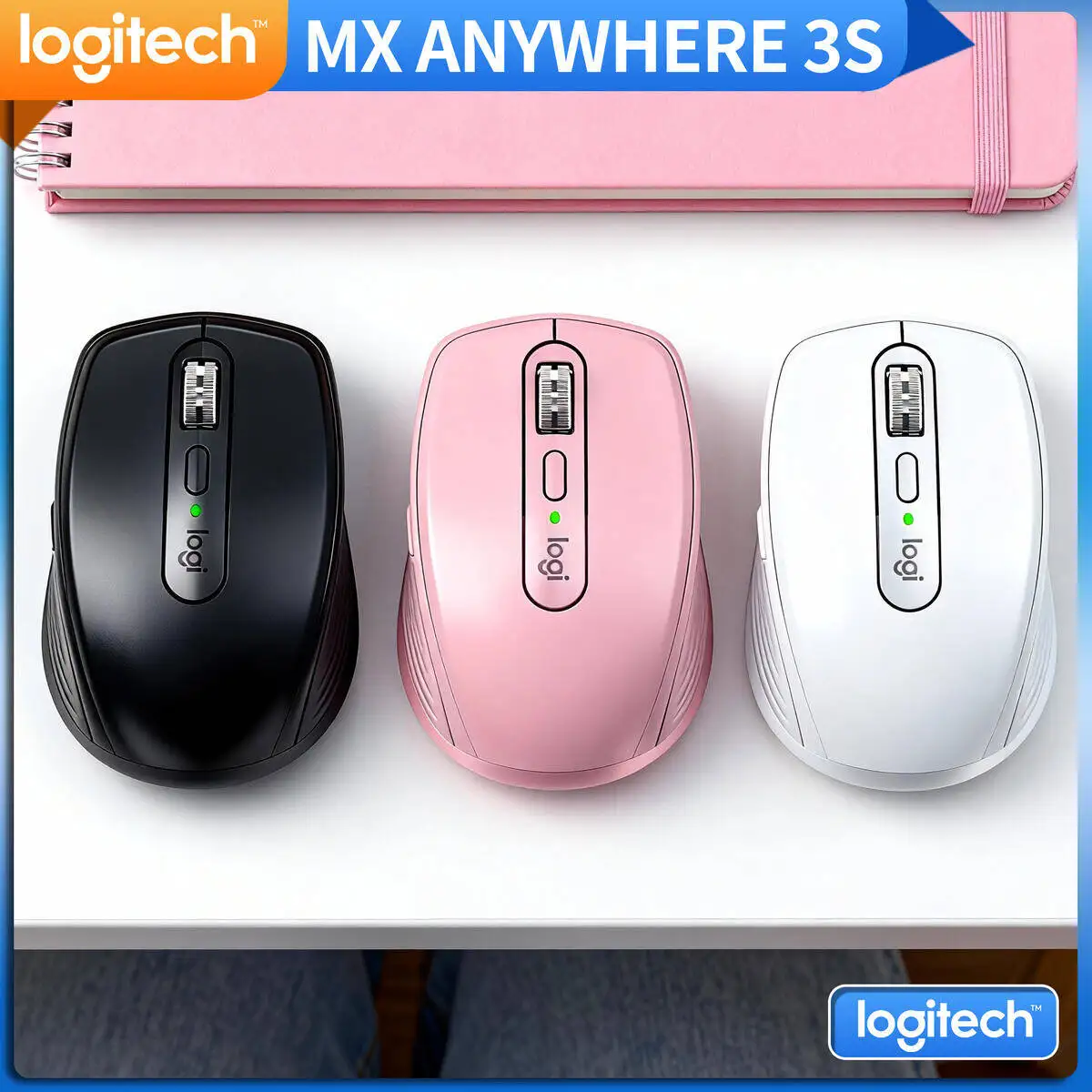 

Premium Logitech MX Anywhere 3S Wireless Mouse Silent Clicks 4000DPI High Precision Dual Mode for Office Gaming Home