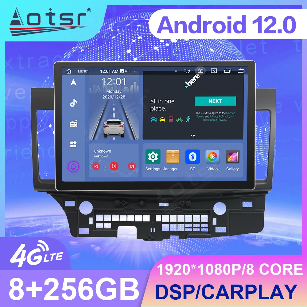 13.3 Inch Android 12 Car Radio For Mitsubishi Lancer-ex 2007 - 2015 4G Screen Carplay Central Multimedia Player Stereo Head Unit