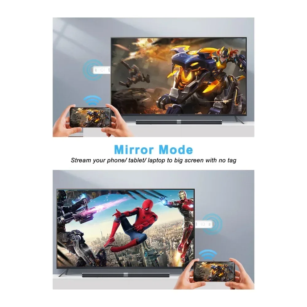 1080P HDMI Wireless Screen Projector Plug&Play Large Screen Viewing/Screen Sharing/live Streaming for Android Iphone Notebook