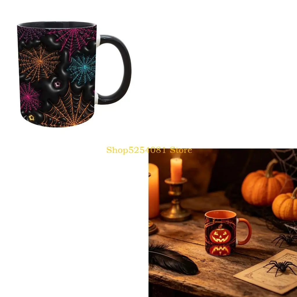 AXYC Seasonal Cup with Side Handle for Coffee and Tea, Fall Drinkware Accent for Kitchen Tables, Desks, and Guests Daily