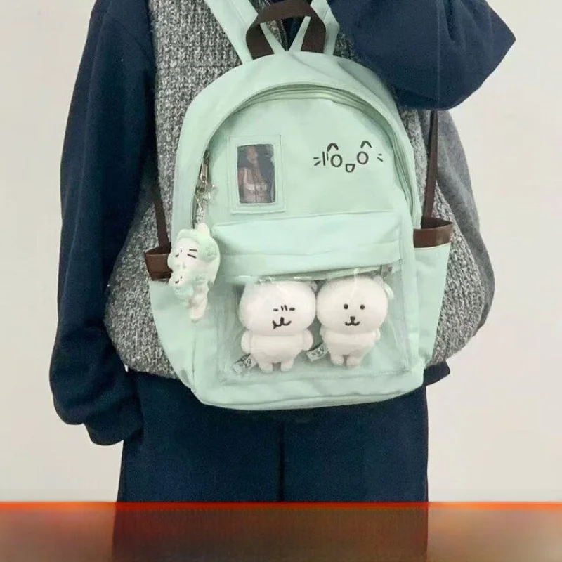2026 New Large Capacity Commuter Dual Shoulder Bag Girl's Backpack Student Bookbag Vertical Square Shape Iron Hardware