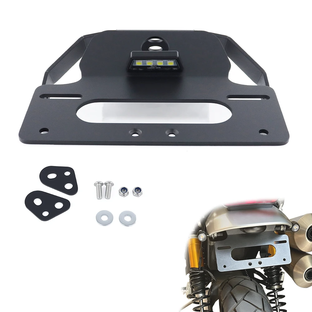 License Plate Holder Bracket Fit For Triumph Scrambler 1200 XE / XC 2019-2024 Motorcycle Rear Tail Tidy Fender Eliminator Kit