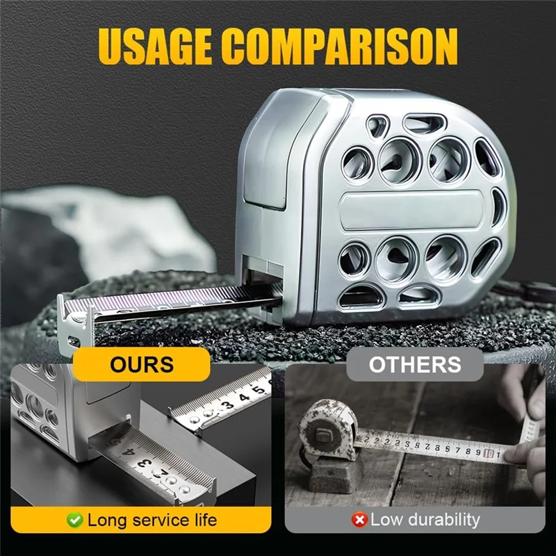 

ABLK Stainless Steel Measuring Tape 16/25Ft Anti Rust, Strong Magnetism On Bottom, Hollow Design,Portable