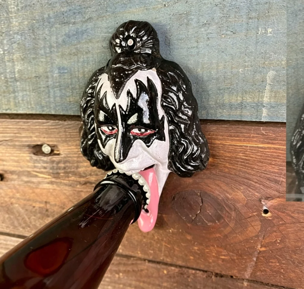 Kiss Demon Face Wall Mounted Bottle Opener Resin Beer Opener Wall Ornament For Home Bar Cafe Creative Gift For Beer Lovers Men