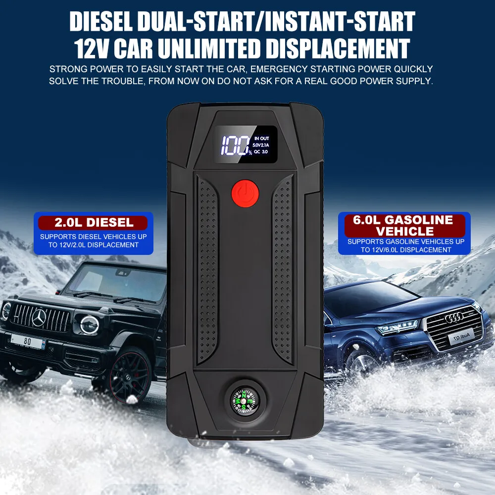 سيارة الانتقال كاتب الداعم صندوق قافز قوة البنك 500A شاحن بطارية محمول ل 12 فولت سيارة الطوارئ الداعم كاتب جهاز