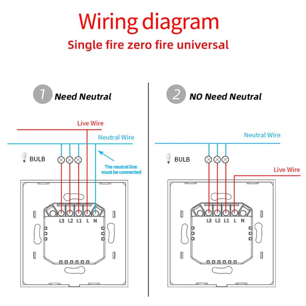 Zigbee Smart Light Switch Nessun cavo neutro Nessun condensatore necessario Tuya Smart Life APP ZigBee Gateway Hub Supporto Alexa Google Home