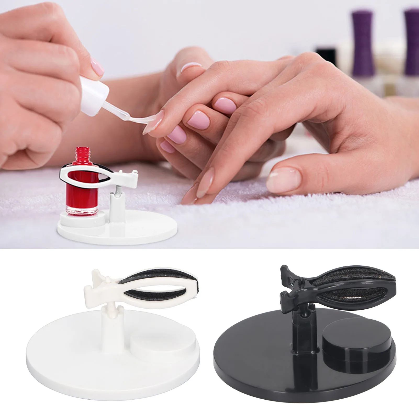 Nail Polish Bottle Holder Fingernail Polish Bottle Holder Convenient Adjustable Clamp Anti Spill Long Time Use for Manicures