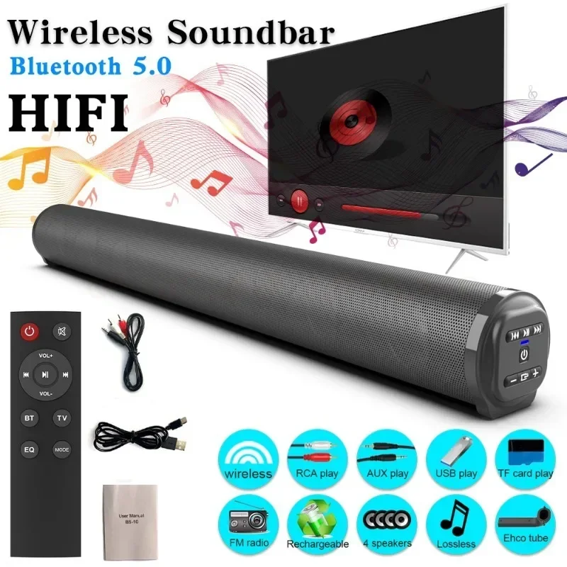 Wireless Bluetooth Super Powerful Sound Bar Portable Speaker Surround Stereo Home TV Sound Box Subwoofer FM Radio Home Theater