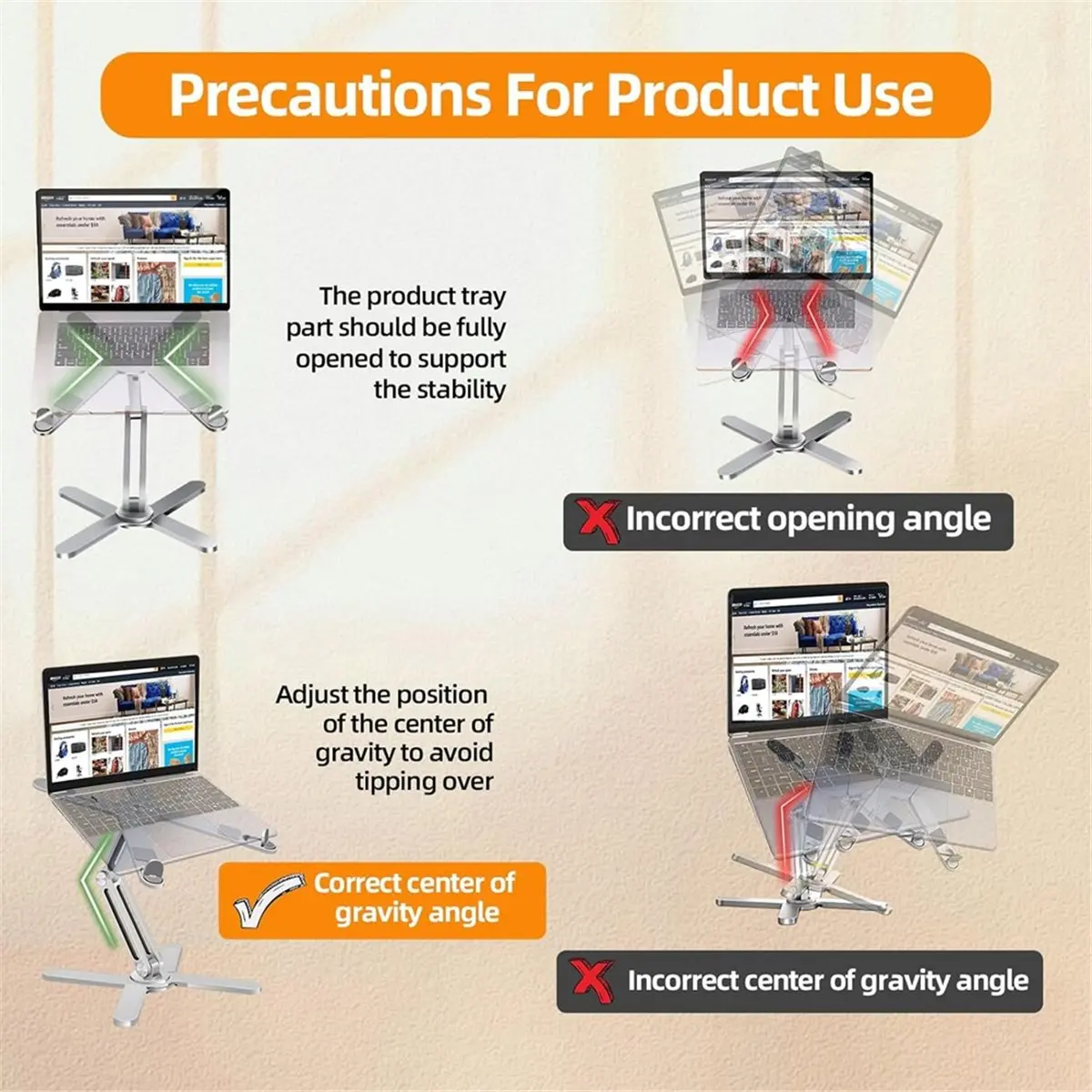 A46U Laptop Stand with 360-Degree Rotating Base, Computer Notebook Laptop Riser Metal Holder,Fits for , Laptops