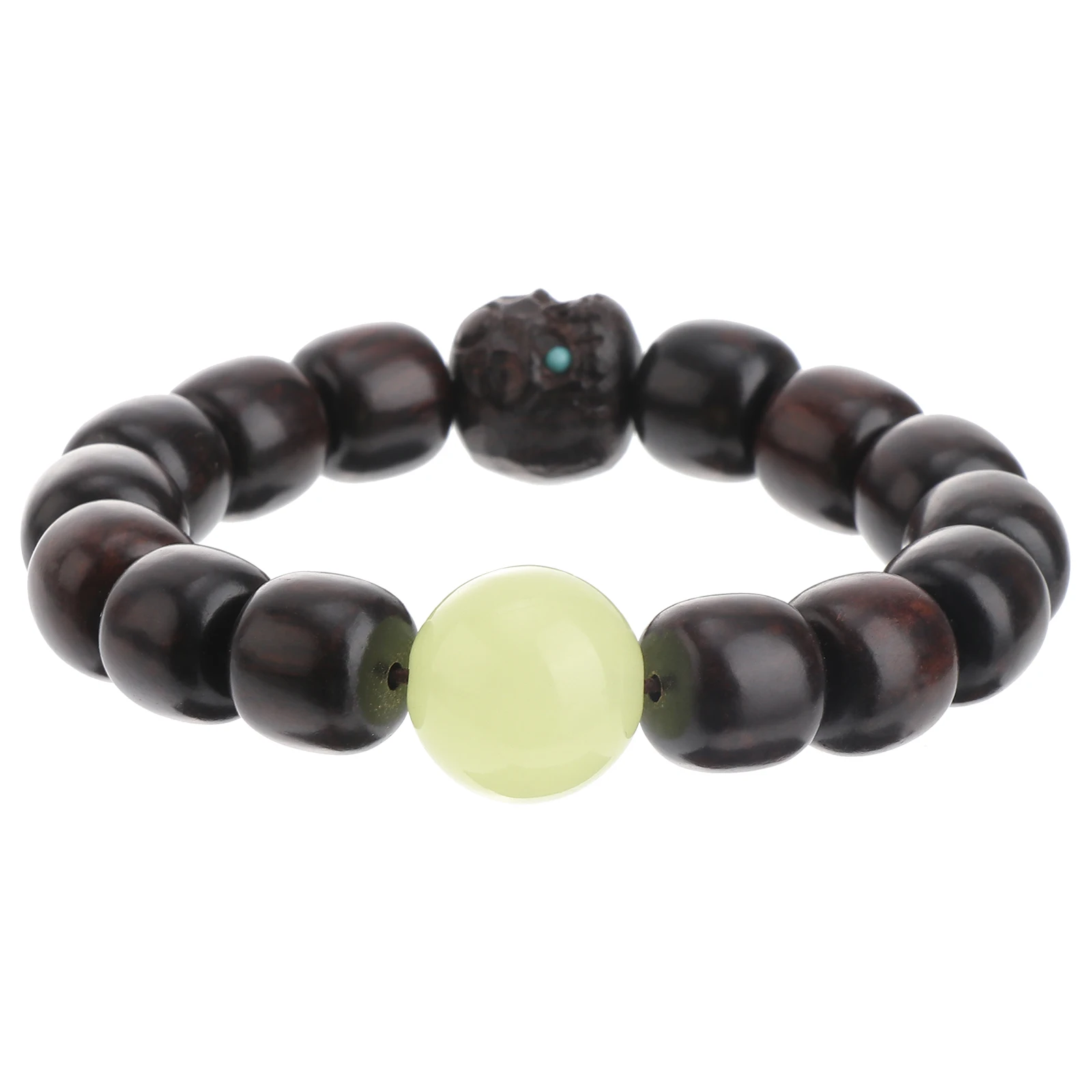 

Black Ebony Wood Beads Bracelet Hand Chain Jewelry Fluorescent Vintage Smooth Retro Durability Gift