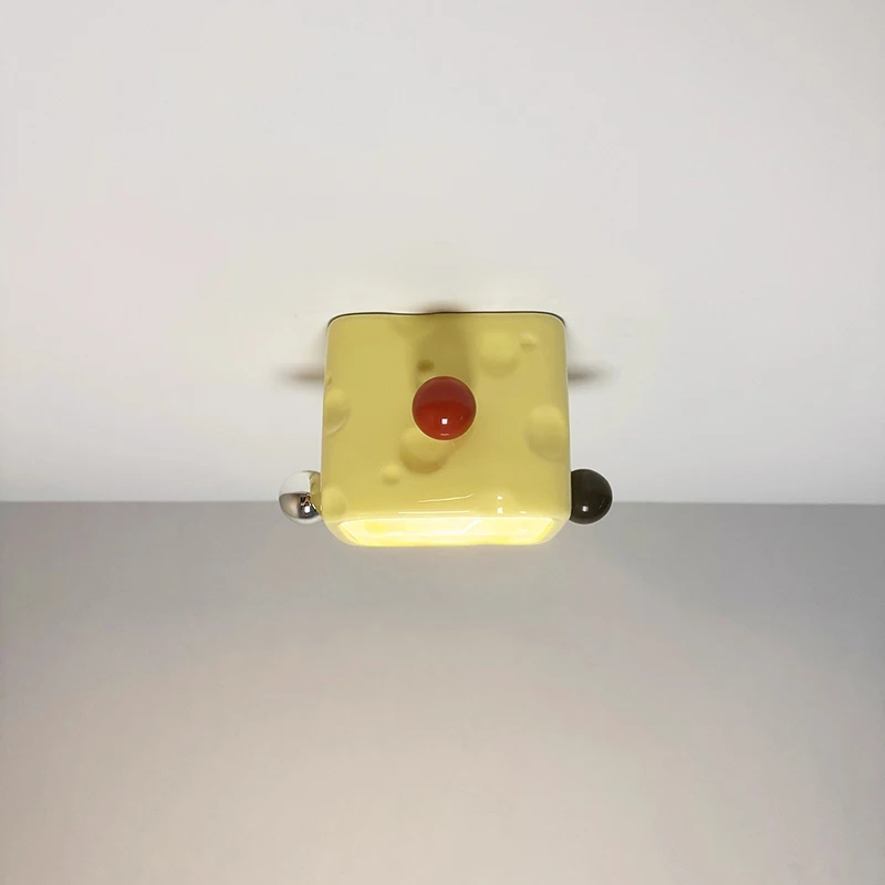 

Yellow Cheese Ceramic Ceiling Lamps Cream Style Interior Decor Light Living Room Entrance Door Corridor Aisle Ceiling Lights