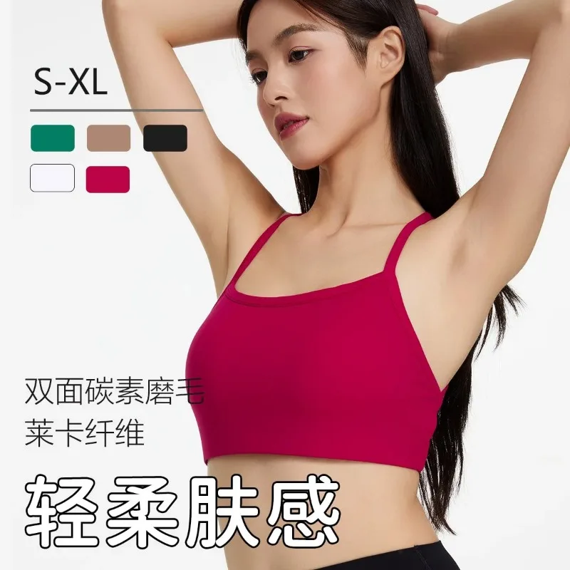 

Women's Criss Cross Back Sports Bra Thin Strap Push Up Yoga Bra Padded Workout Crop Top
