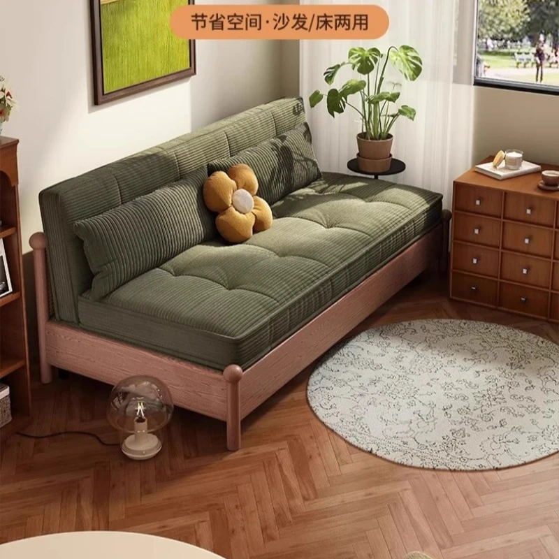 

Solid wood sofa bed folding dual-purpose multi-purpose small apartment simple living room study room