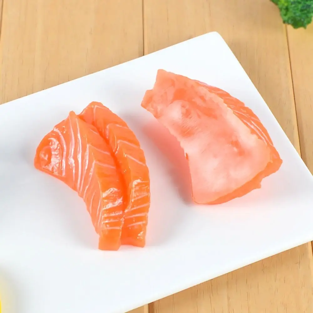 Modèle de saumon réaliste, nourriture japonaise, jeu de Simulation de fruits de mer, jouet de cuisine en PVC, Sushi, modèle Sashimi simulé, jouets de cuisine
