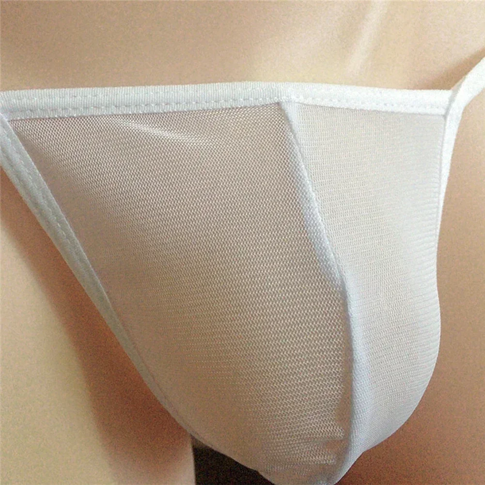 Male Sexy Stretch Mesh G-String See Through Underwear Lingerie Thongs Briefs T-Back Underpants Panties Tight Thin Mens Thong