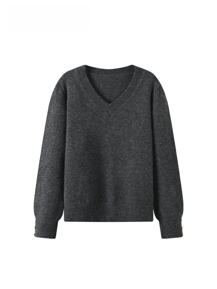 

plus Size Women's V-Ne Long Sve Base irt Winter Faion Inner Wear Slimming Versatile Sli Knitted Polyester Fiber