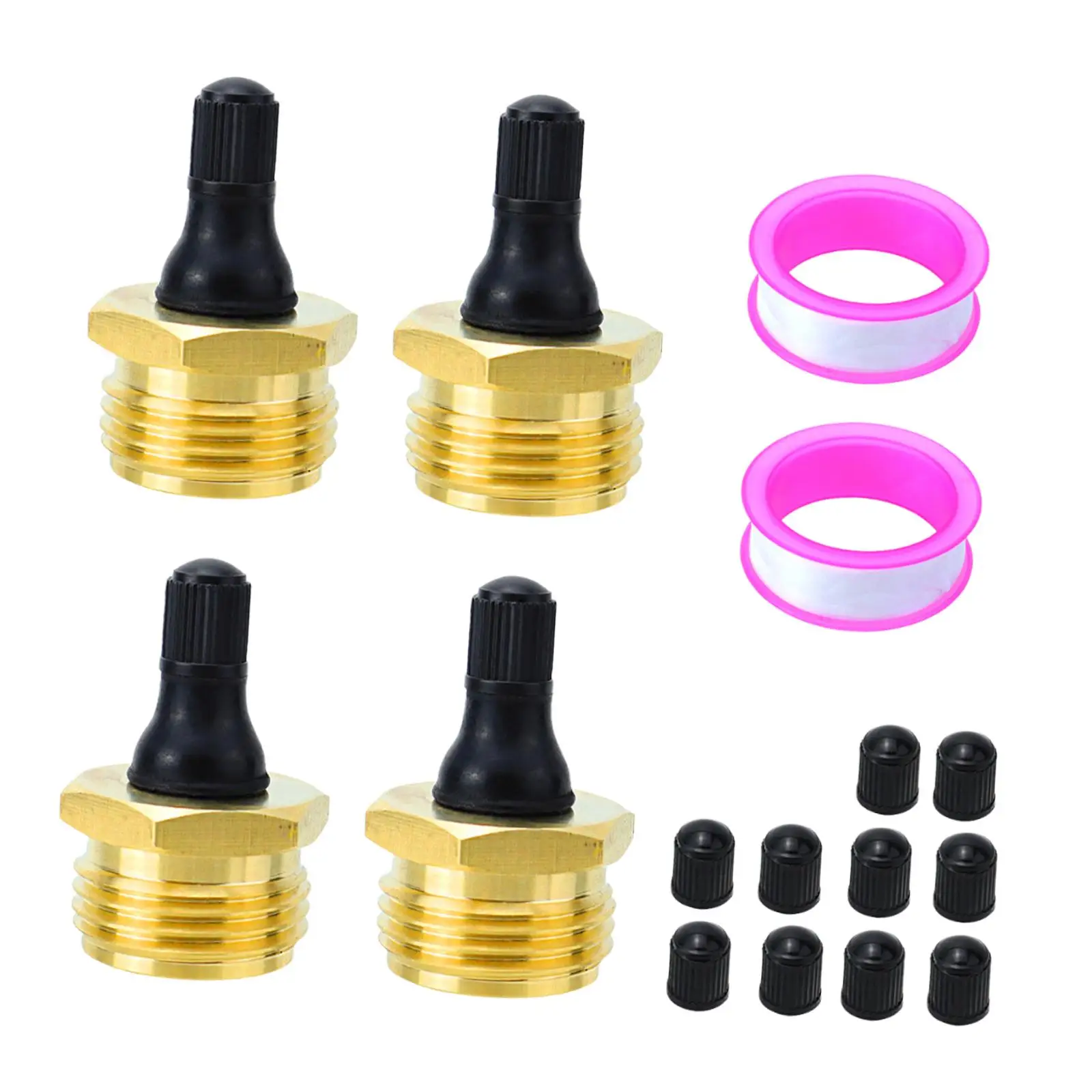 4 قطع من قابس نفخ النحاس RV سهل التركيب لمقطورات السفر والقوارب