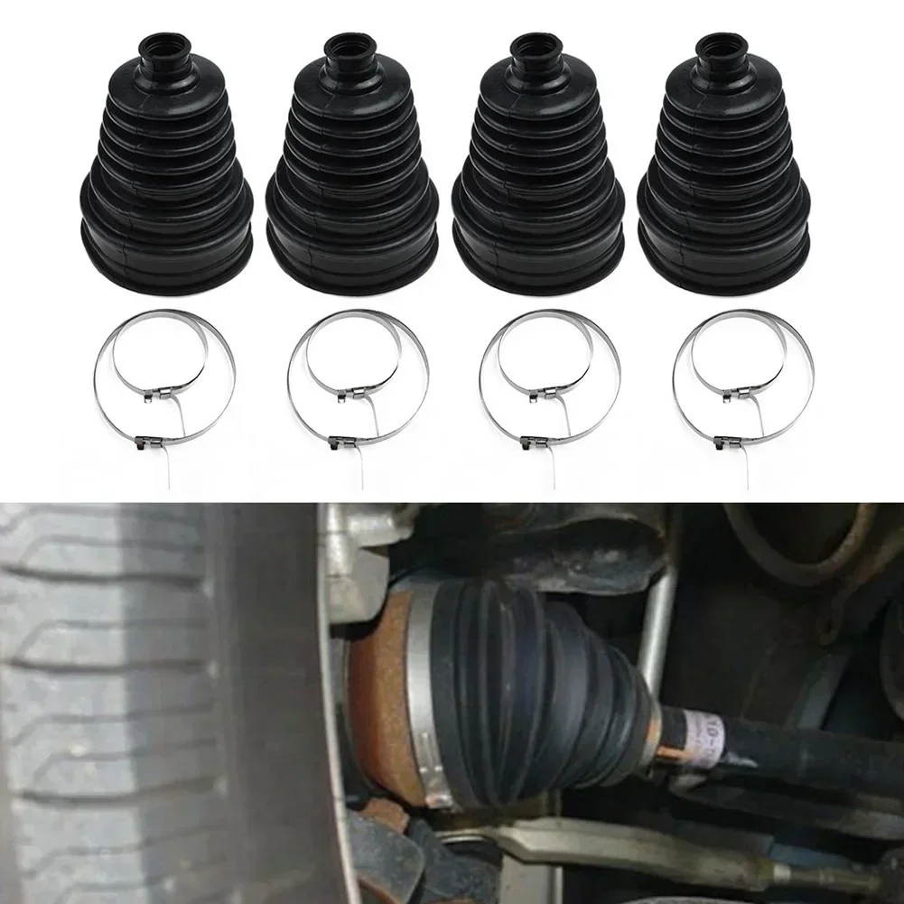 Carhome Car Silicone Constant Speed Dust Cover Track Connector Kit CV Joint Boot Replacement Universal Ball Round Clamp Car Acce