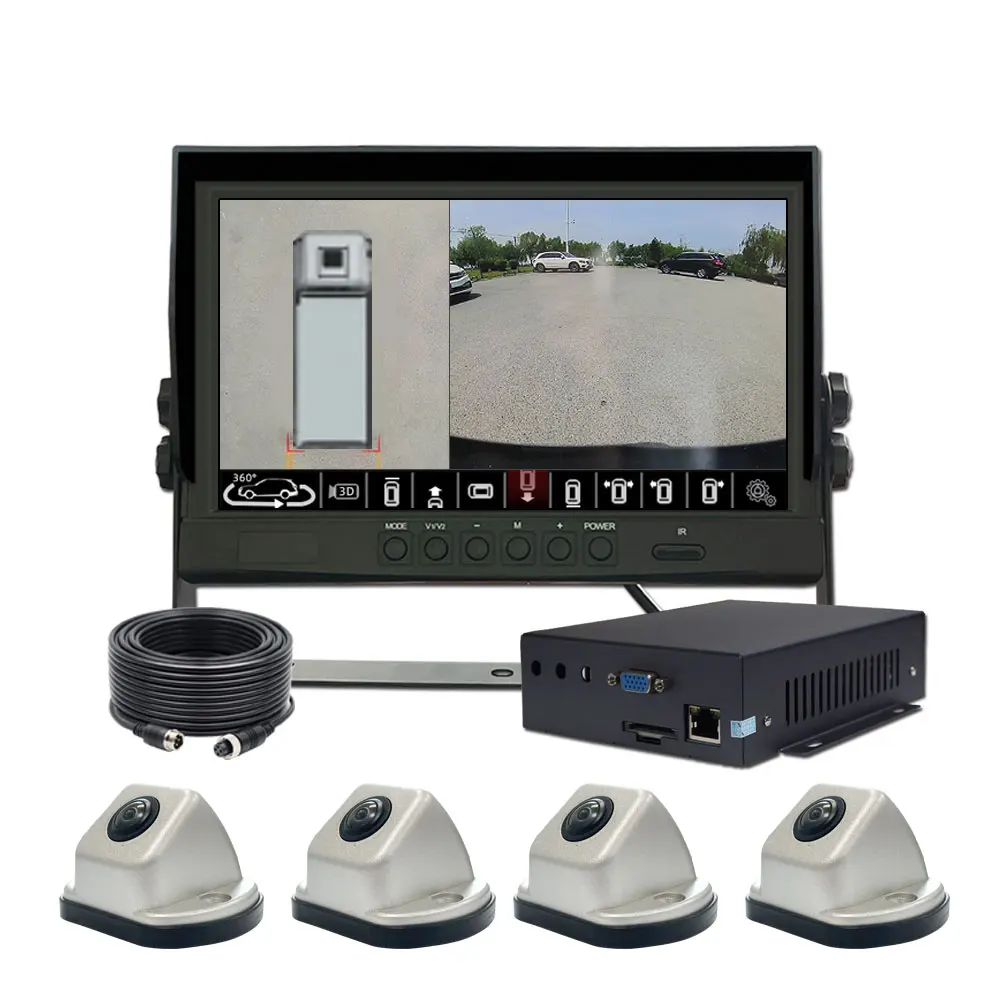 

Hd 4ch Cameras 3d 360 Degree Surround Bird View Panorama Vehicle With Bsd Truck Bus Car Camera Ai System For Truck Rv Bus Camper